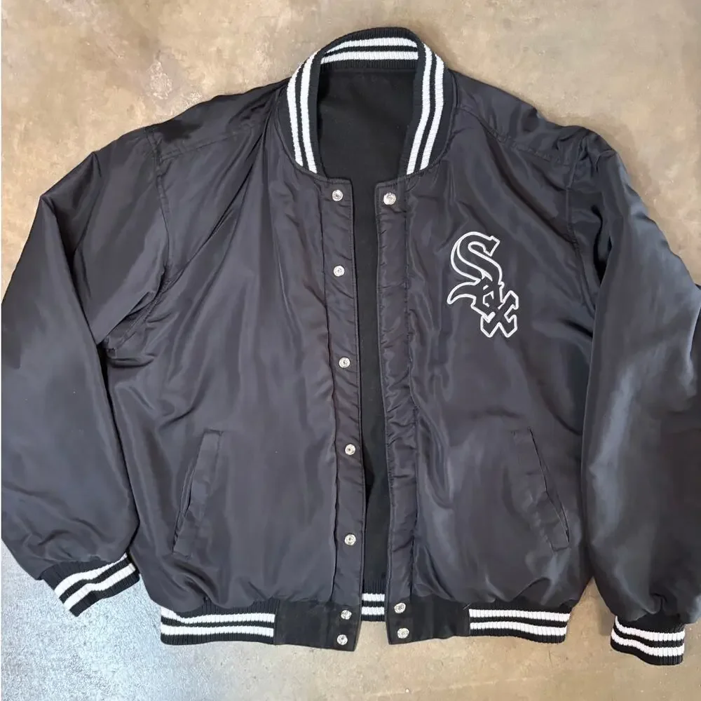 Vintage Chicago White Sox MLB Jeff Hamilton Reversible Bomber Jacket